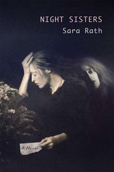 Cover image of book has a woman with her hand on her forehead and a ghost in the background.