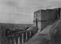 photo of the citadel at Aleppo, stark, old