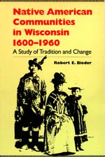 cover of Bieder's book has a posterized photo of a  Native American family
