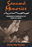 Book cover is black with orange and white text, with black and white images of the Yamomami.