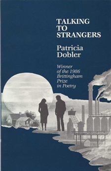 Dobler's book is blue with white text and a grey and white image of two people standing between a house and a factory