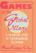 Cover of book is orange with an image of a globe in the background of global village.