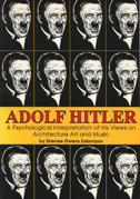 Cover of book has black and white illustrations of Hitler with red lettering for the title.