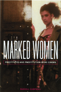 the cover of Campbell's book is a photo illustration of a woman in a low-cut dress and a half-open coat, standing by a dark door
