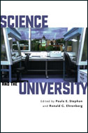 cover of Science and the University is illustrated with a dramatic view of a science lab.