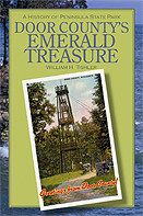 cover of the Tishler features a postcard of a firetower in Peninsula State Park, framed by a cropped view of the lake and shoreline.