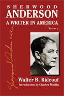 cover of Sherwood Anderson is brick red, with a photo of the author in late middle age.