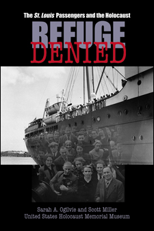 The cover of Refuge Denied is black, with a photo of the St. Louis and its passengers.