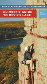 the cover of Swartling's book is illustrated with a photo of a climber in Devil's Lake.