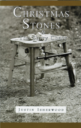 the cover of Christmas Stones is a golden hued photo of the Story Chair.