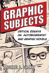 The cover of Chaney's book is a collage of cartoon sketches.